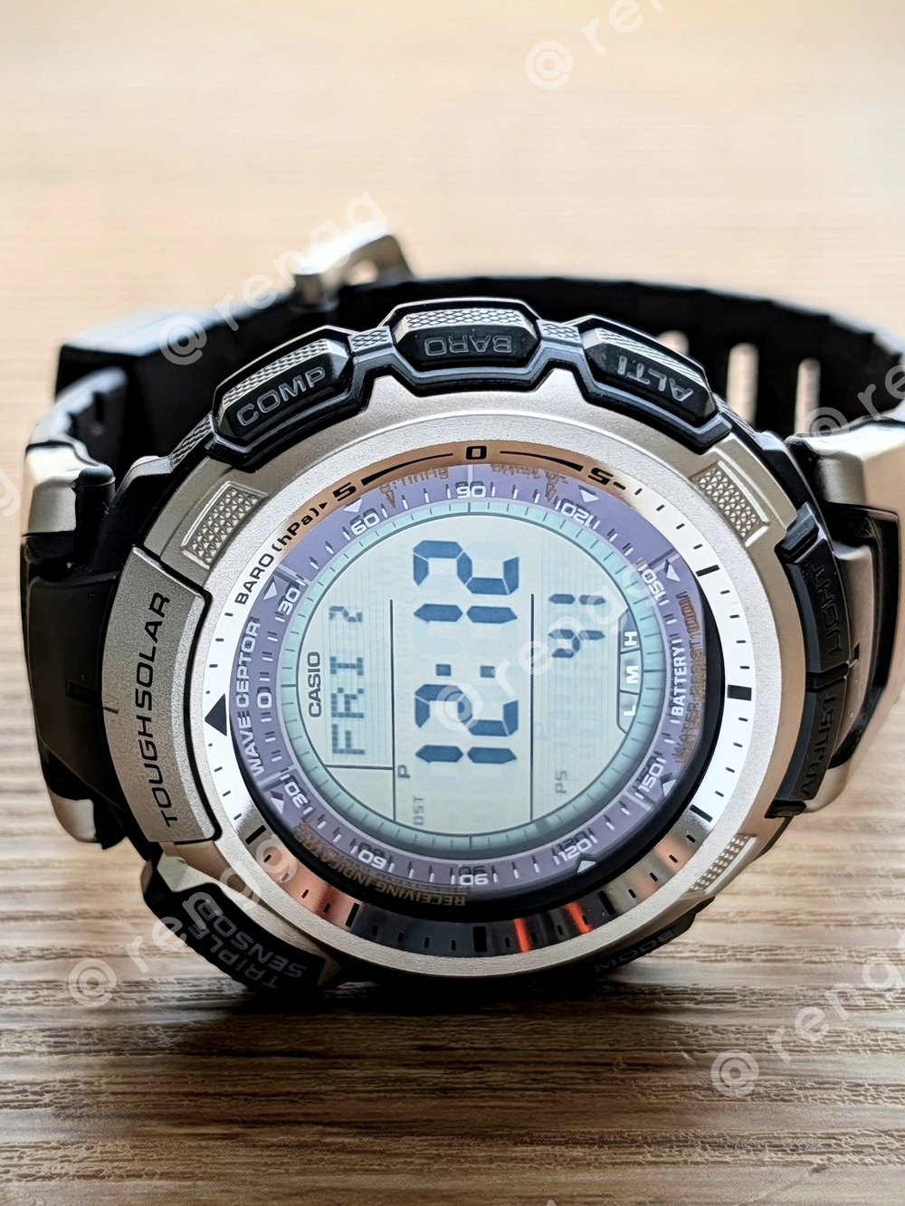 Rare Pathfinder Casio Tough Solar Black Atomic Update Digital Sport Watch 100M
